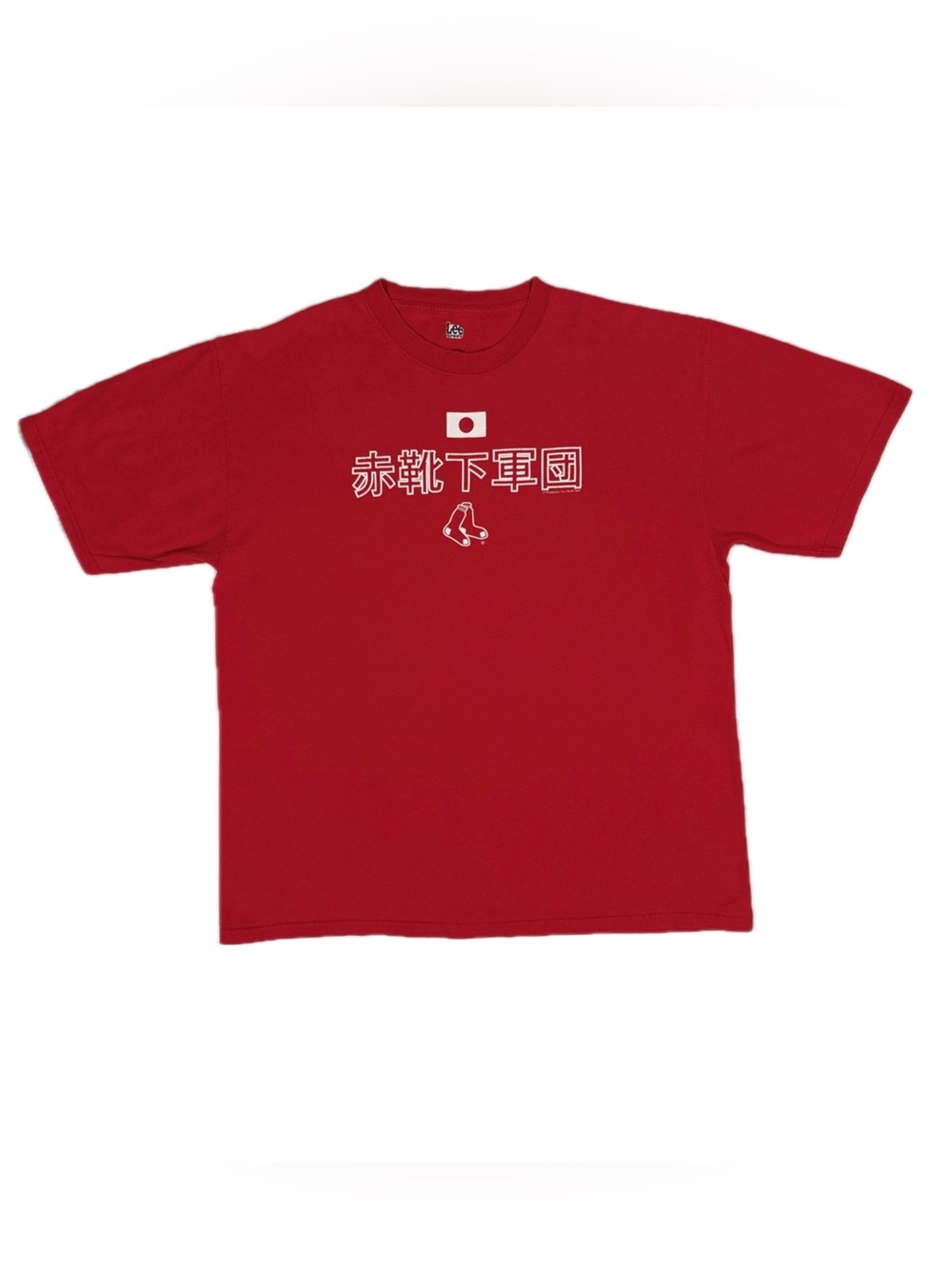 2007 Lee Sport Boston Red Sox 100% cotton red Japanese flag t shirt mens XL